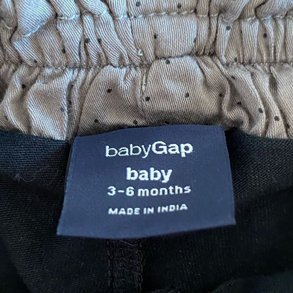 Baby Gap Skort Belted Tan Dotted w Black Attached Leggings Size 3-6 Month - Picture 6 of 8